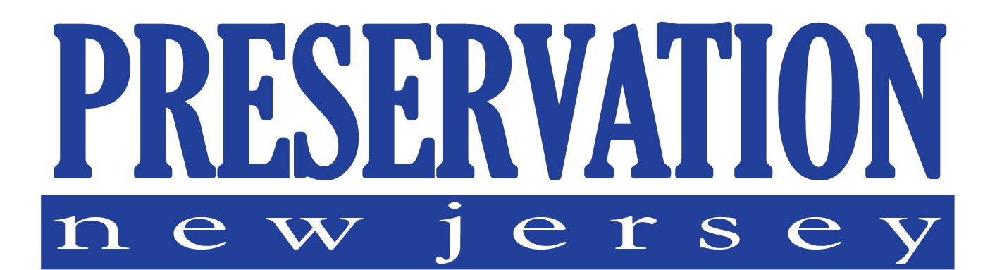 Preservation New Jersey logo in white text over a blue background.
