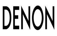 The word denon is written in black on a white background.