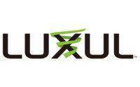 The luxul logo is black and green with a green arrow.