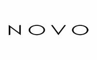 A black and white logo for novo on a white background.