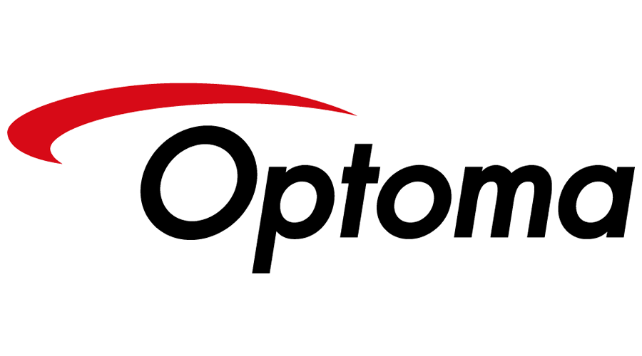 The optoma logo is black and red on a white background.