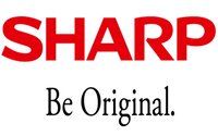 The sharp logo is red and black and says `` be original ''.