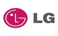 The lg logo is a pink circle with a gray lg logo in the middle.