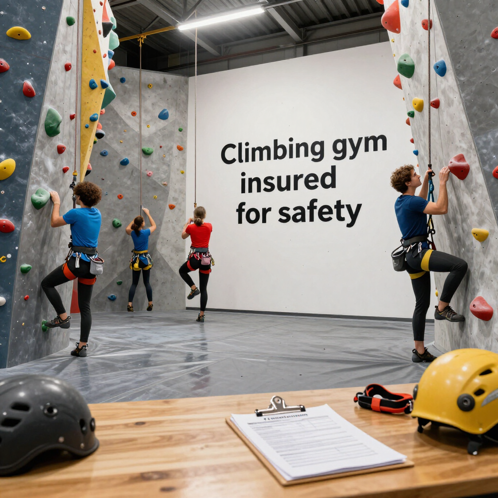 Climbing gym insurance cost in Utah header graphic with The Insurance Center logo and phone number