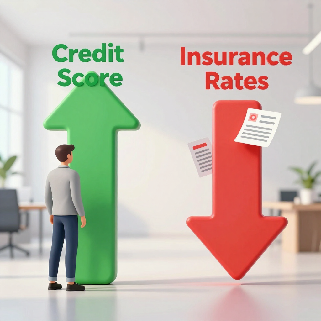 Utah credit score and insurance rates header graphic with The Insurance Center logo and phone number