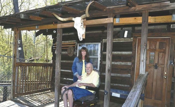 Couple Outside Their Wooden House - Gaffney, SC - Cherokee Bonding Couple Outside Their Wooden House - Gaffney, SC - Cherokee Bonding