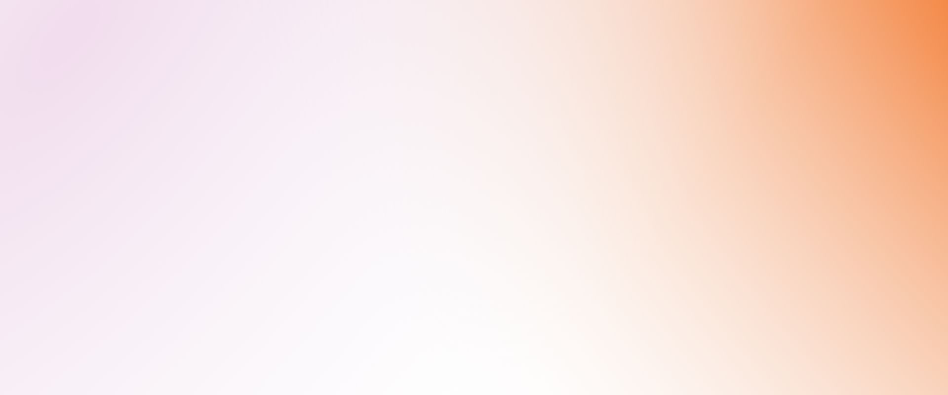 Soft pink-to-orange gradient background with a bright white center glow