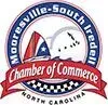 Logo for the Mooresville-South Iredell Chamber of Commerce in North Carolina, featuring a sailboat and checkered pattern.