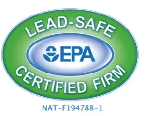 EPA Lead-Safe Certified Firm green oval logo with NAT-F194788-1 text