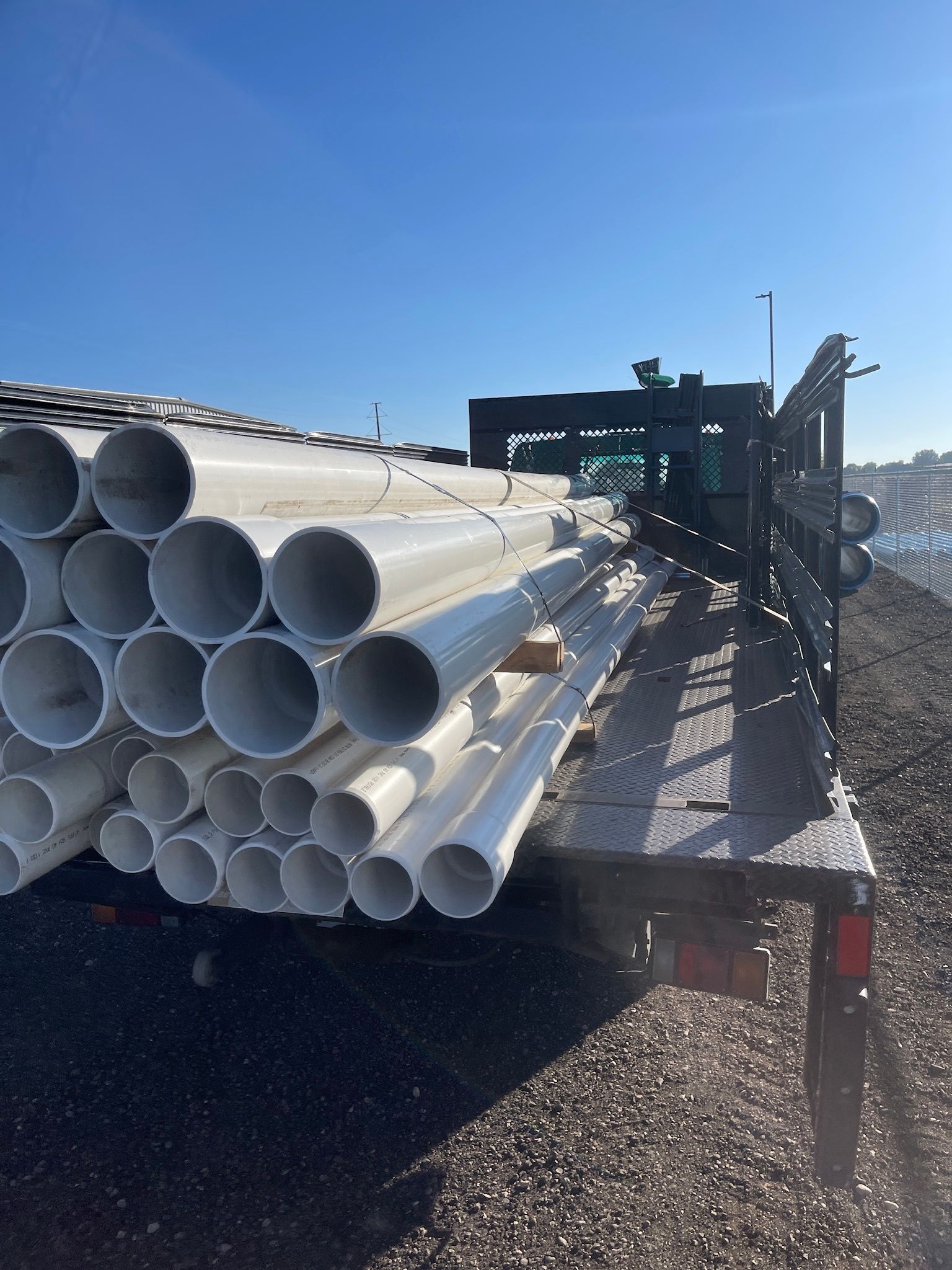 big pipes on truck