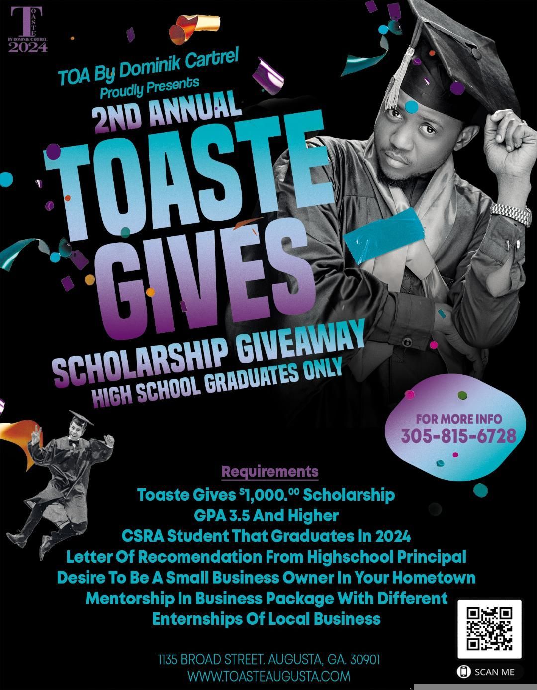 Scholarship Giveaway Banner — Augusta, GA — Toaste