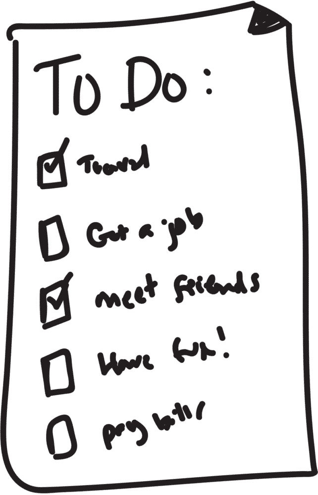 Handwritten to-do list: