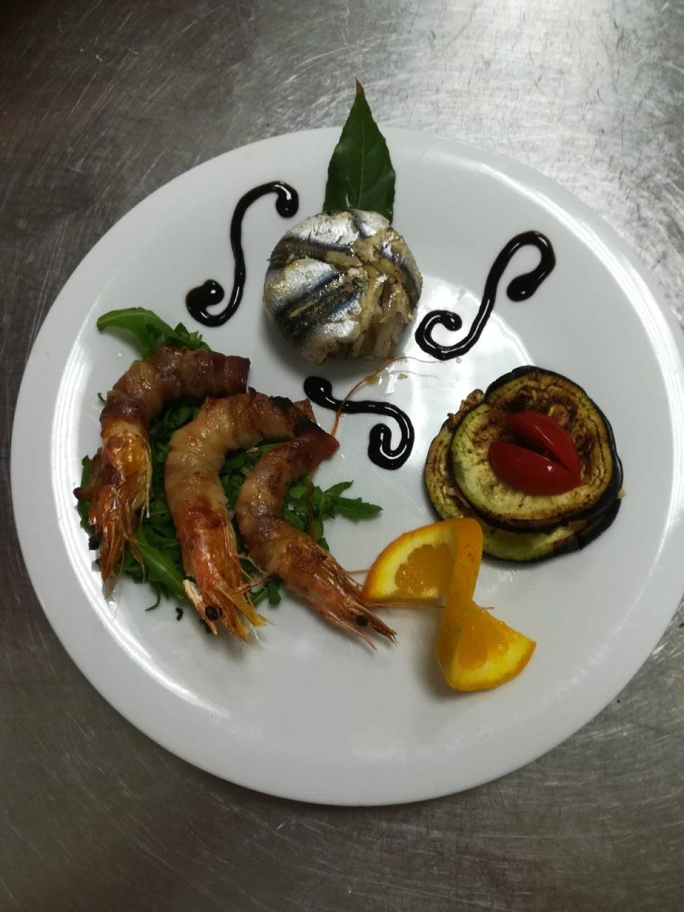 Gamberi con verdure