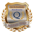 Um escudo de ouro e prata com instituto fenix escrito nele