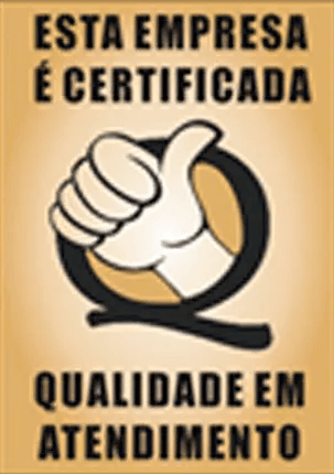 A sign that says esta empresa e certificada quality em atendimento