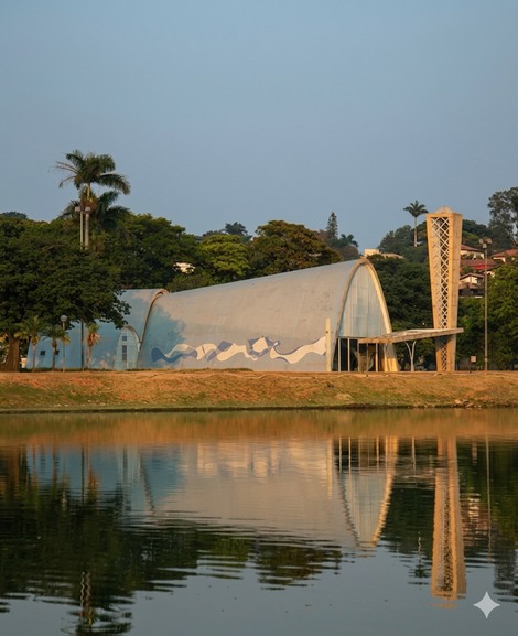 Vista aérea de Areado, Minas Gerais, com uma igreja ao fundo