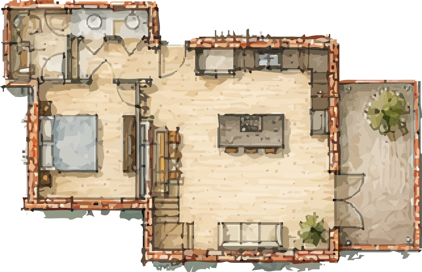 Rendered floor plan