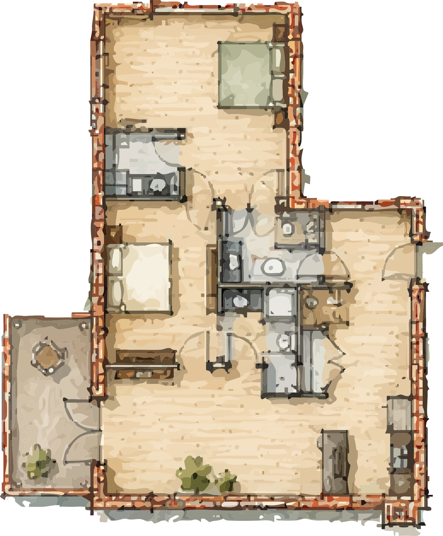 Rendered floor plan