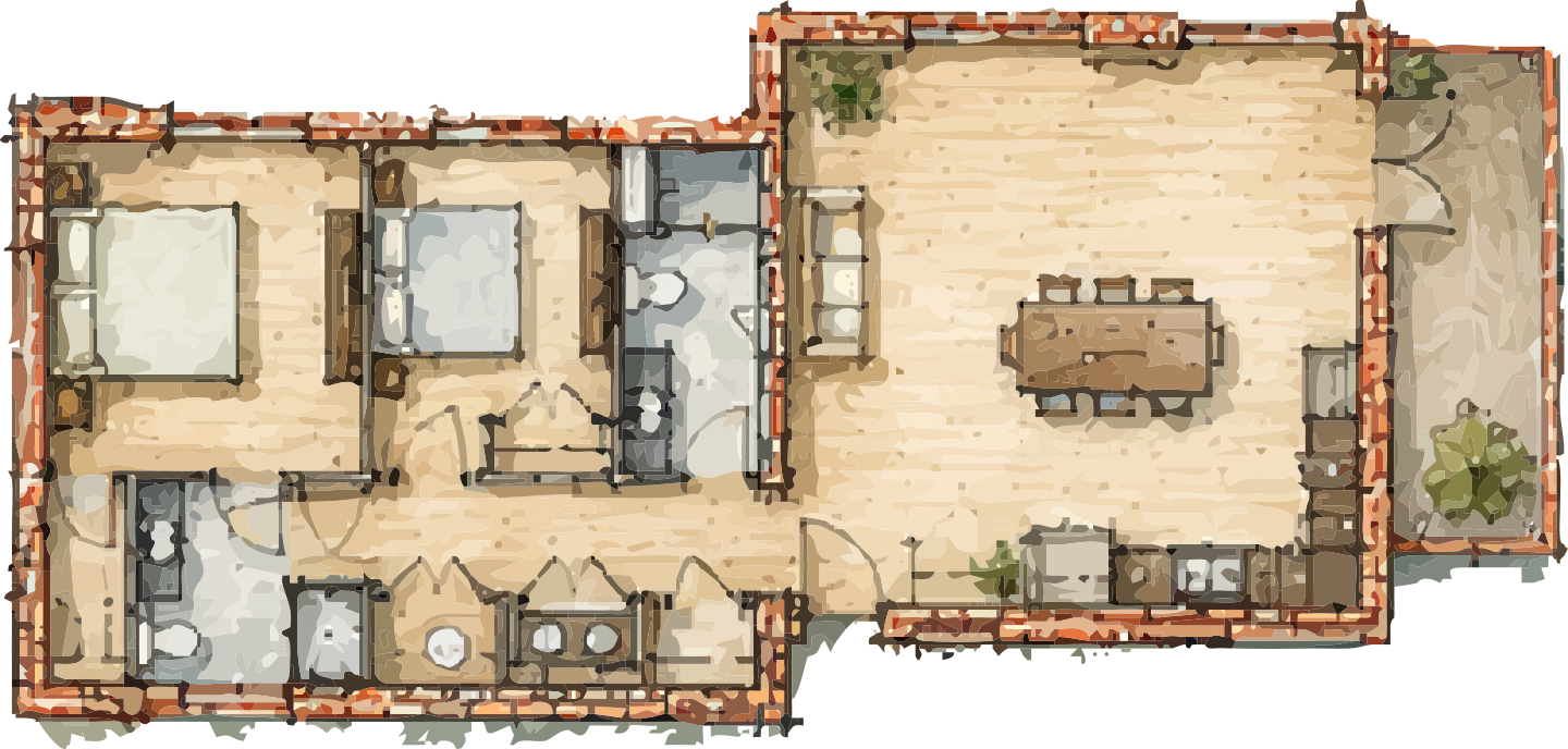 Rendered floor plan