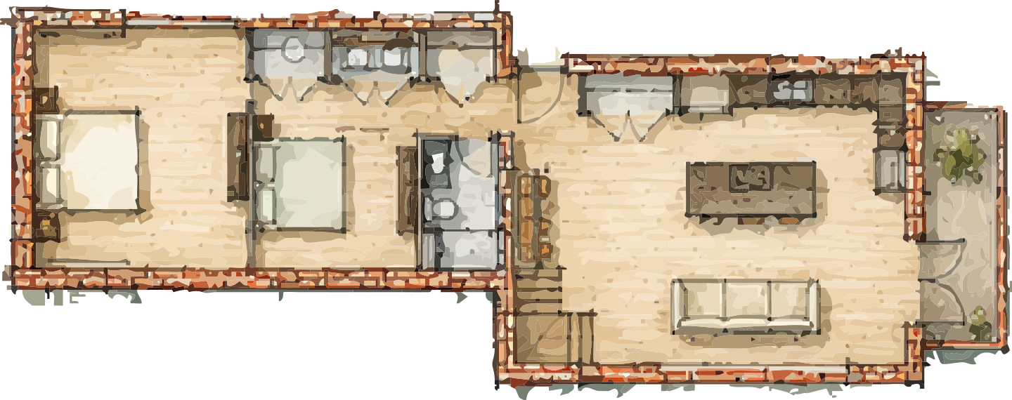 Rendered floor plan