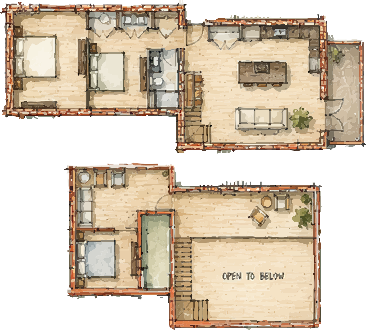 Rendered floor plan