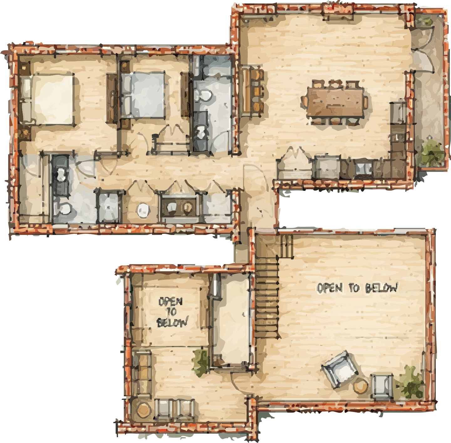 Rendered floor plan
