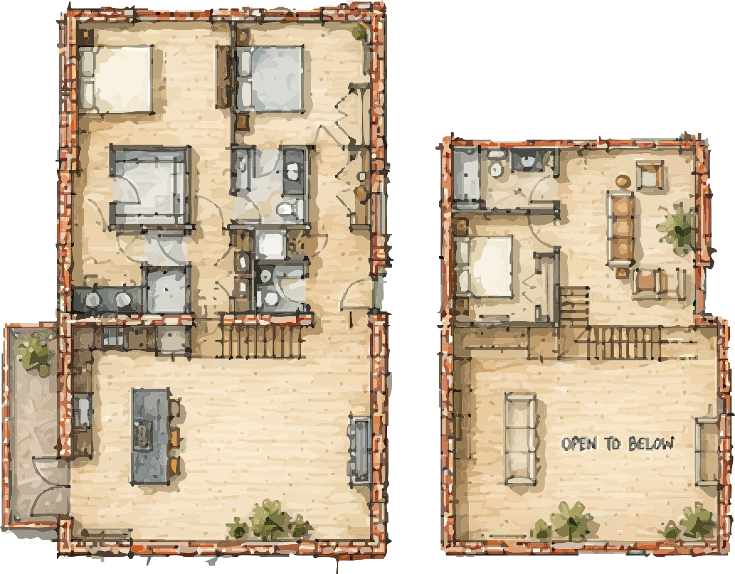 Rendered floor plan
