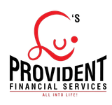 Provident Financial Services logo with red abstract figure and black text, “All Into Life!” tagline