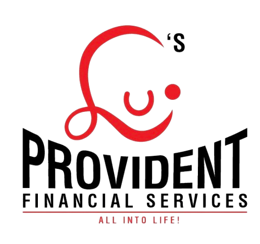Provident Financial Services logo with red abstract figure and black text, &ldquo;All Into Life!&rdquo; tagline