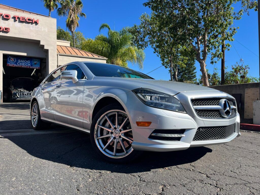 2012 Mercedes-Benz CLS550 White car parked outside of our shop | Euro Auto Tech & Smog