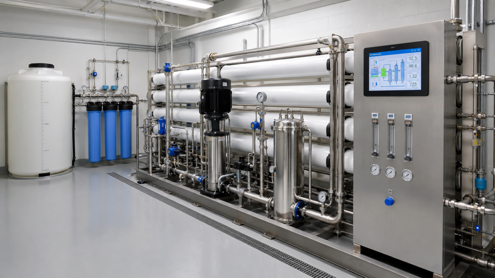 commercial reverse osmosis system monitoring panel