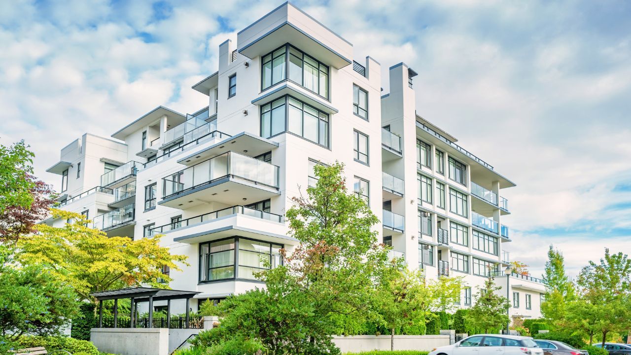 Modern multi family apartment building exterior
