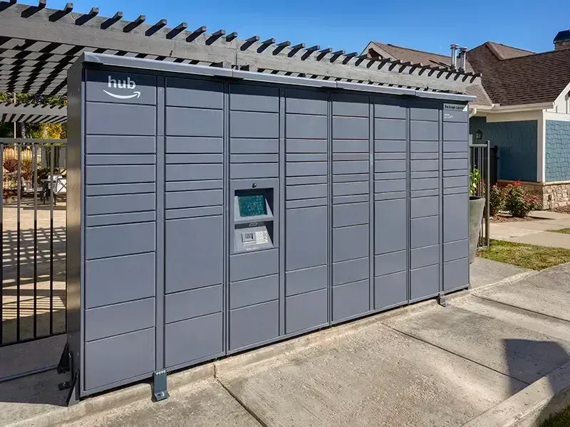 Amazon Hub package lockers for secure resident package delivery