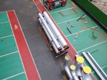 pipes loaded on a truck