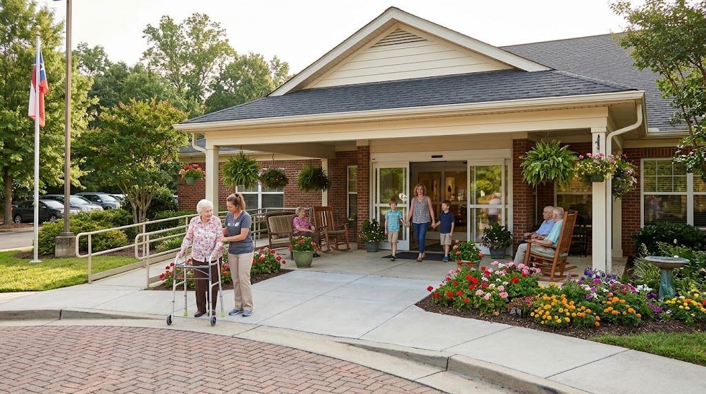 Senior care facility entrance