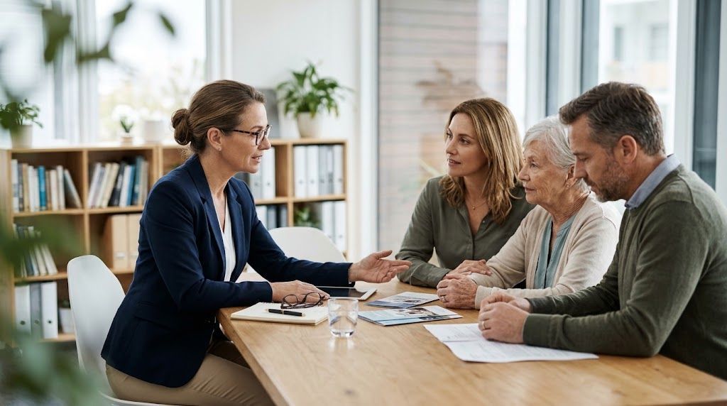 Consultant helping family with senior placement