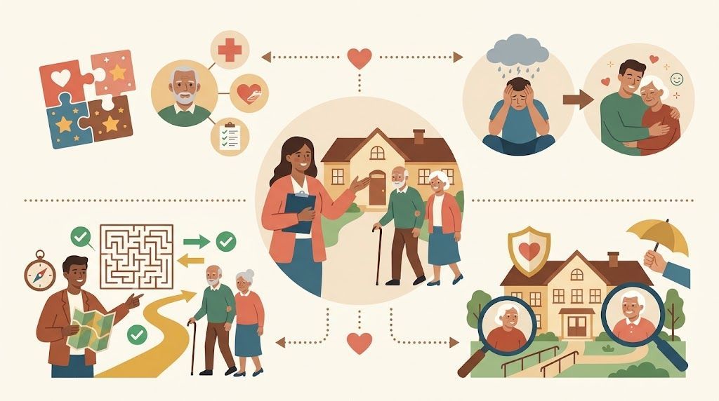 Benefits of senior placement services infographic