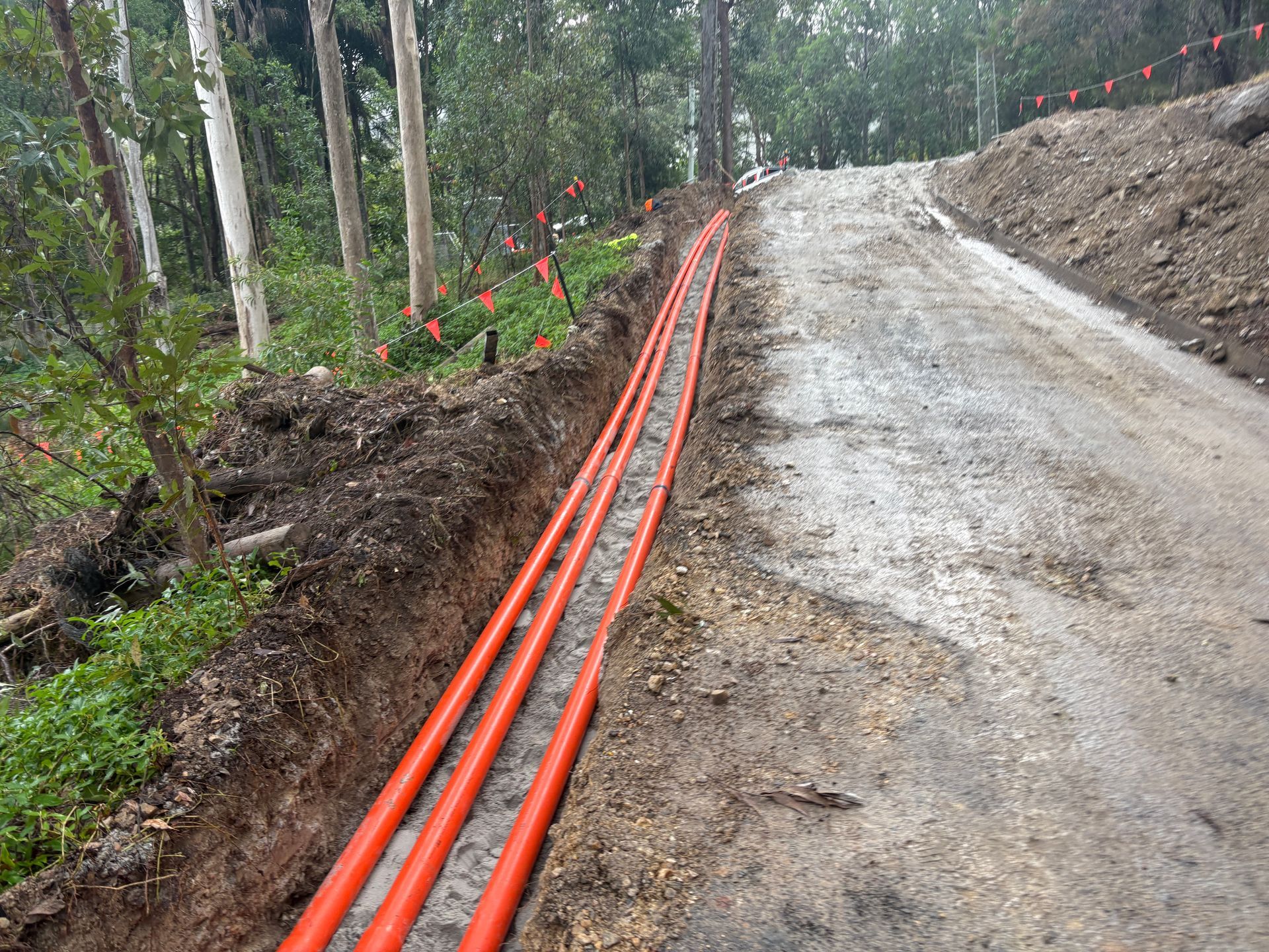 Electrical conduit installation for the new subdivision project