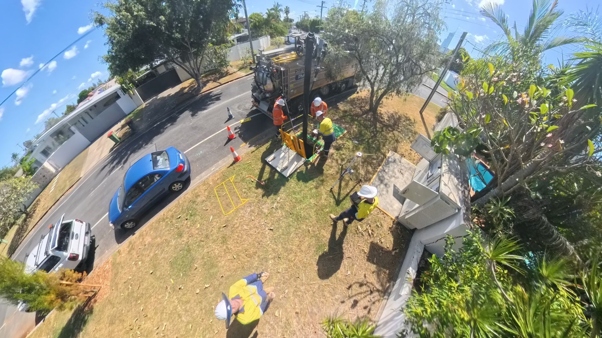 Sewer Pump Station Inspection, vac truck and work onsite