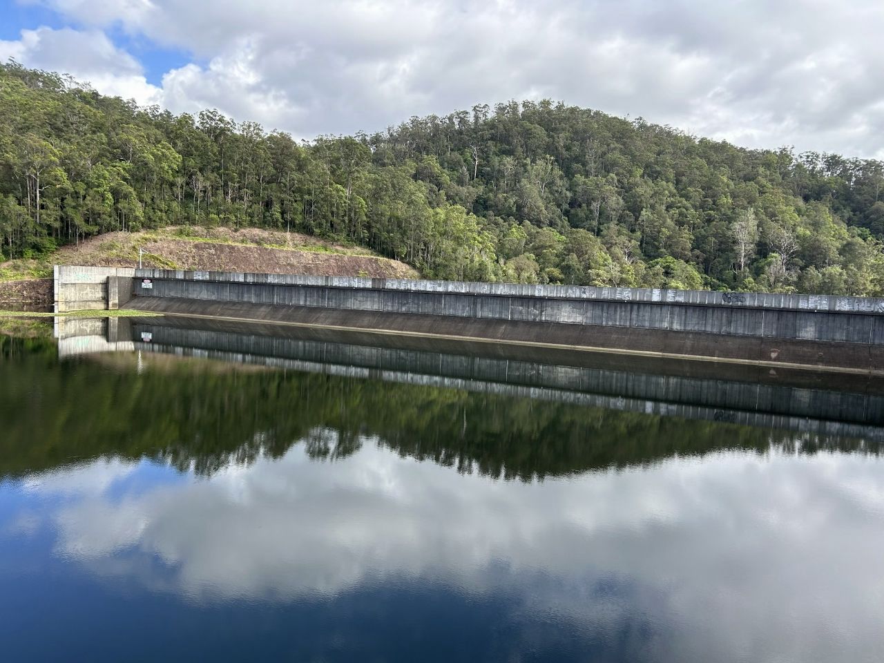Dam and spillway in tweed