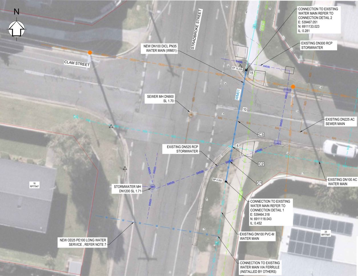 Design of water main road crossing