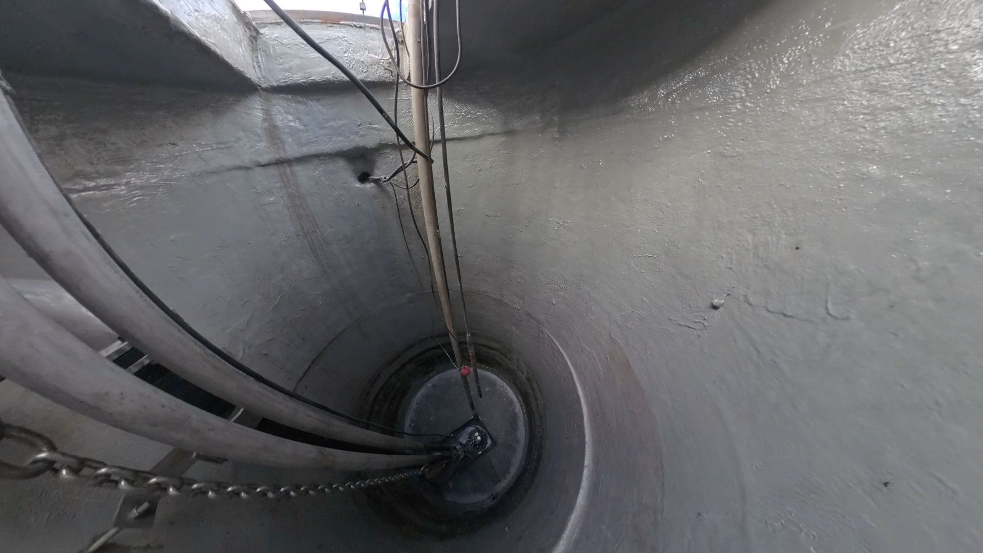 Sewer pump station inside with pumps, epoxy coated 