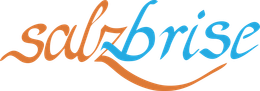 Ein blau-oranges Logo für Salzbrise auf weißem Hintergrund