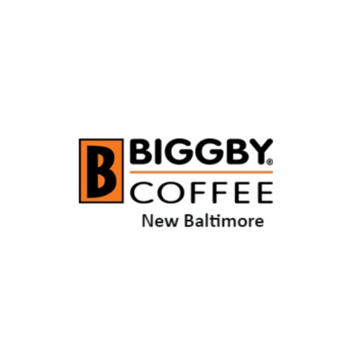 A black and orange logo for Biggby Coffee