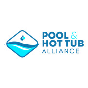 Blue logo with stylized pool and water wave beside “Pool & Hot Tub Alliance” text