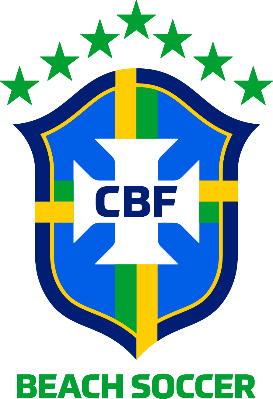 O logotipo da confederação de futebol de praia do brasil