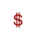 Red dollar sign.