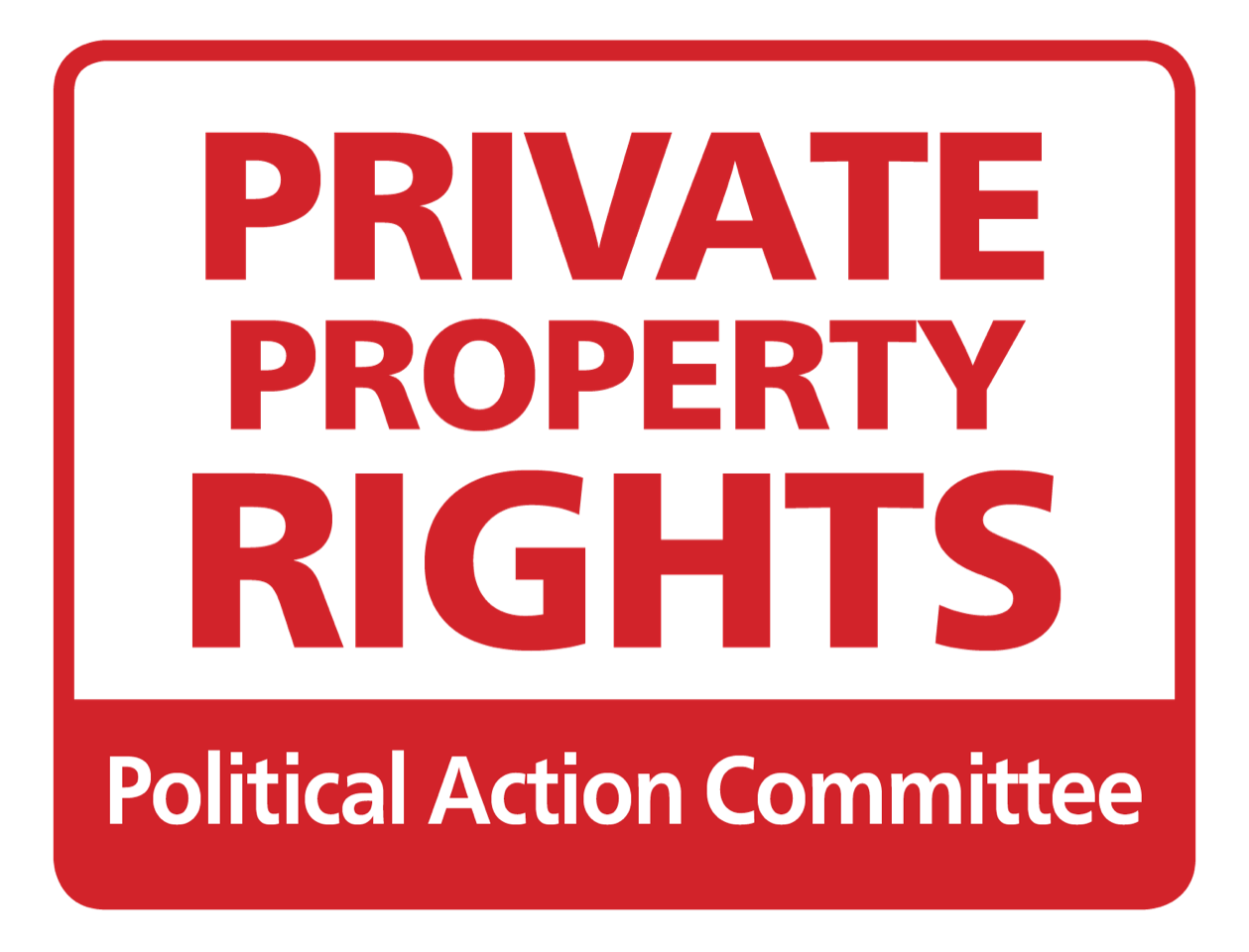 Red and white sign: