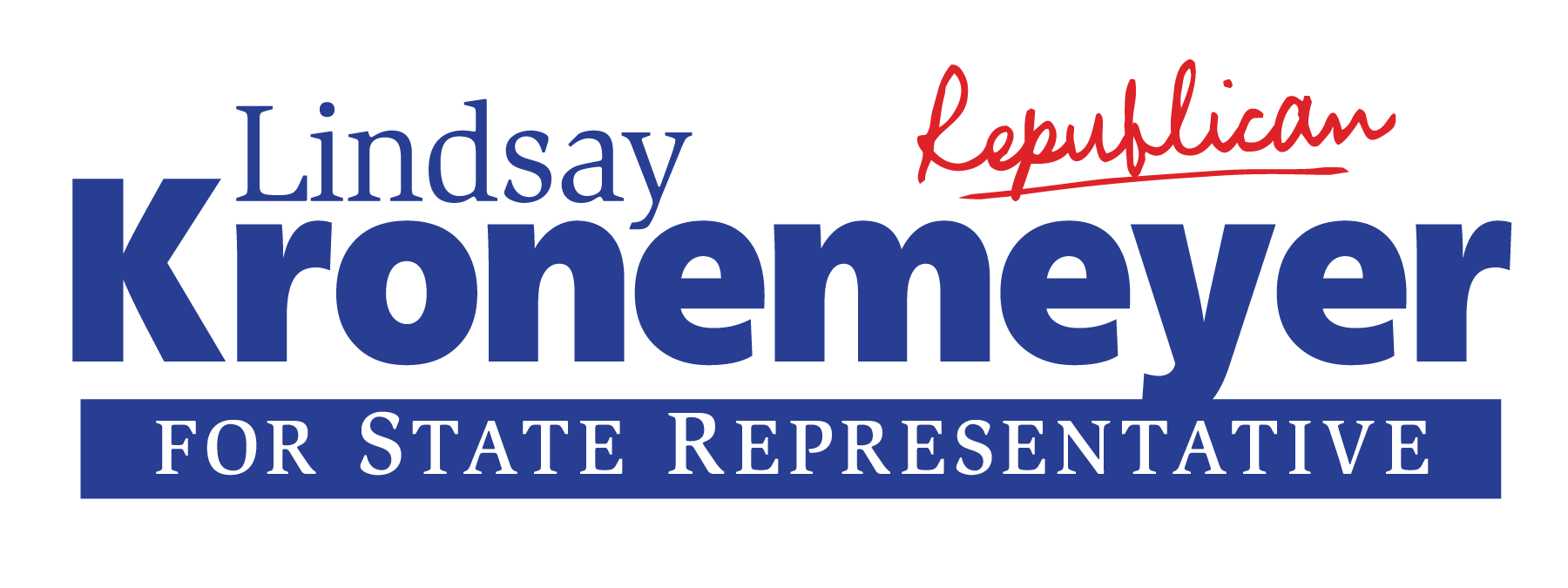 Lindsay Kronemeyer political campaign logo.