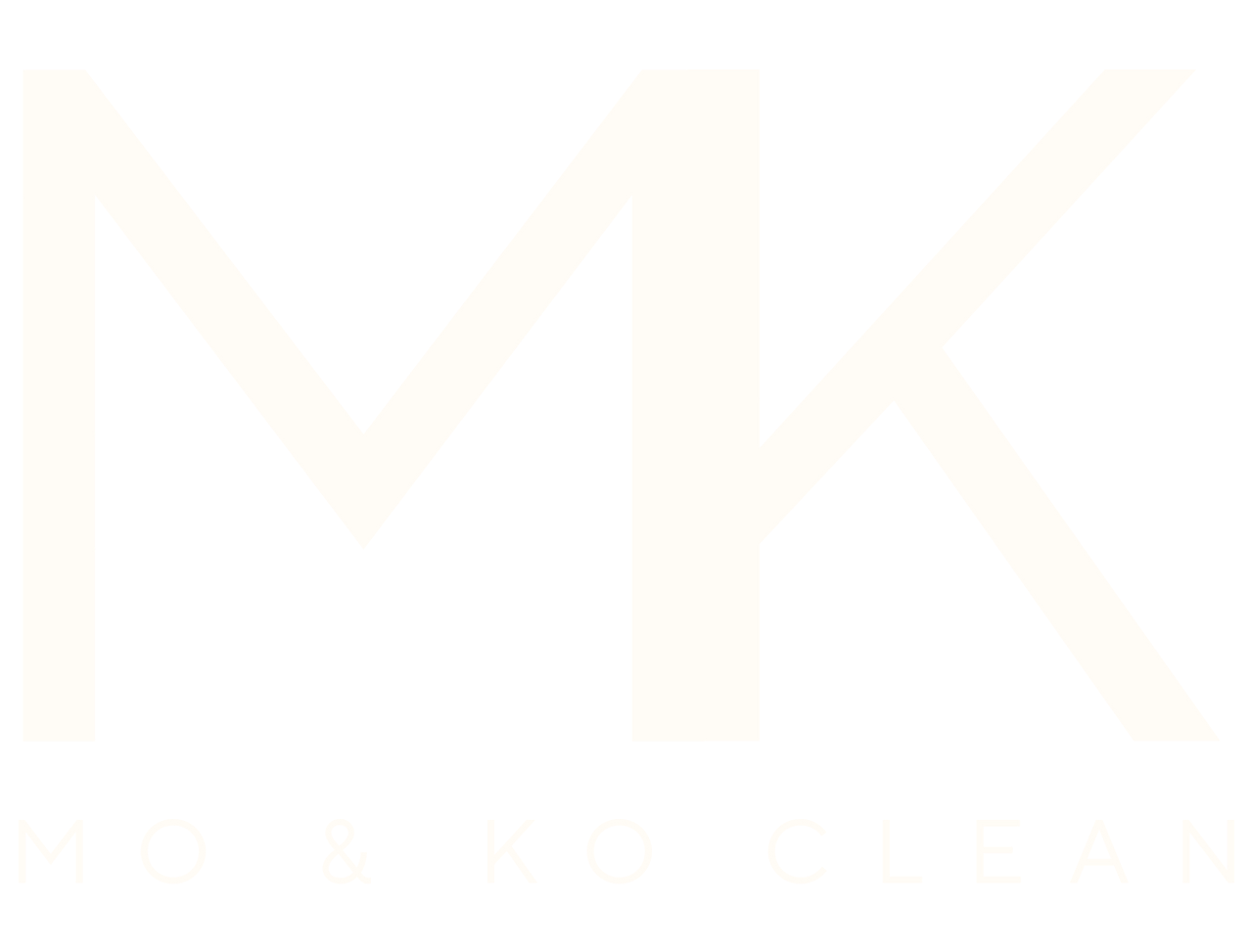 Mo & Ko Clean logo in cream – local family-owned cleaning service in Kurri Kurri
